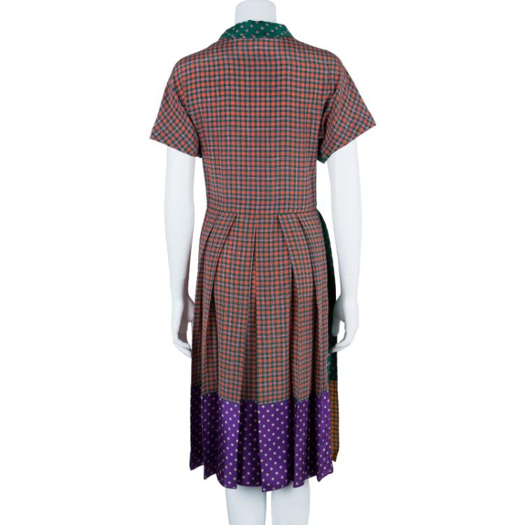 Pre Owned Marc Jacobs Multicolor Dotted Silk Dress M