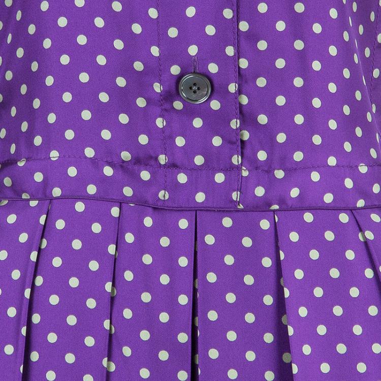 Pre Owned Marc Jacobs Multicolor Dotted Silk Dress M