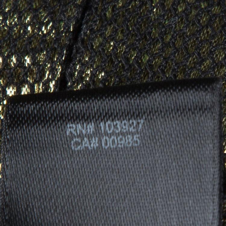 Pre Owned Marc Jacobs Metallic Gold Mesh Overlay Sleeveless Top M