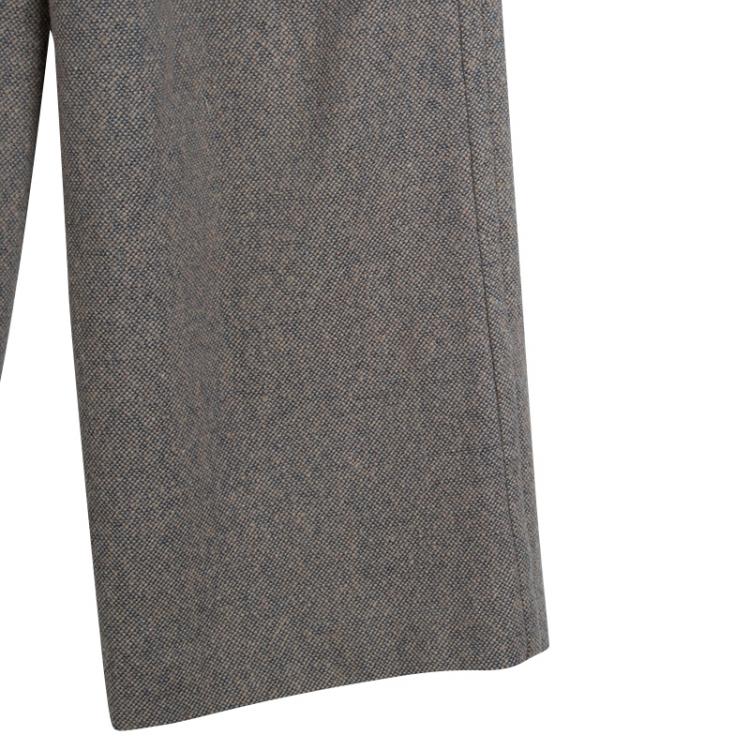 Pre Owned Marc Jacobs Grey Wool Wide Leg Belted Trousers M