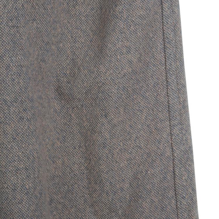 Pre Owned Marc Jacobs Grey Wool Wide Leg Belted Trousers M