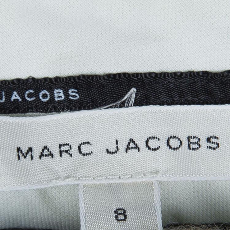 Pre Owned Marc Jacobs Grey Wool Wide Leg Belted Trousers M