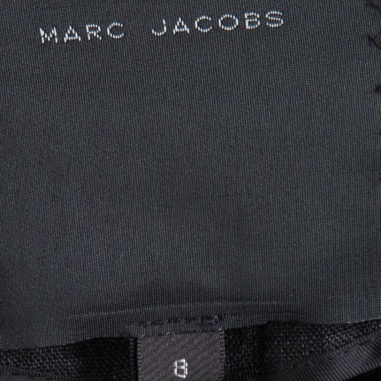 Pre Owned Marc Jacobs Grey Linen Zip Front Cropped Jacket M