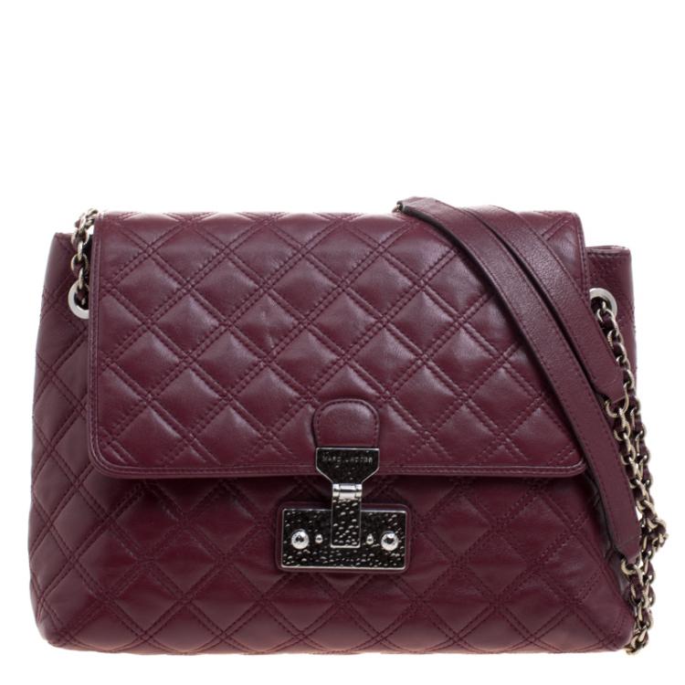 مملوكة مسبقًا Marc Jacobs Burgundy Quilted Leather Baroque Shoulder Bag