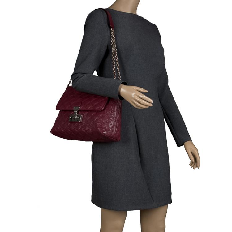 مملوكة مسبقًا Marc Jacobs Burgundy Quilted Leather Baroque Shoulder Bag
