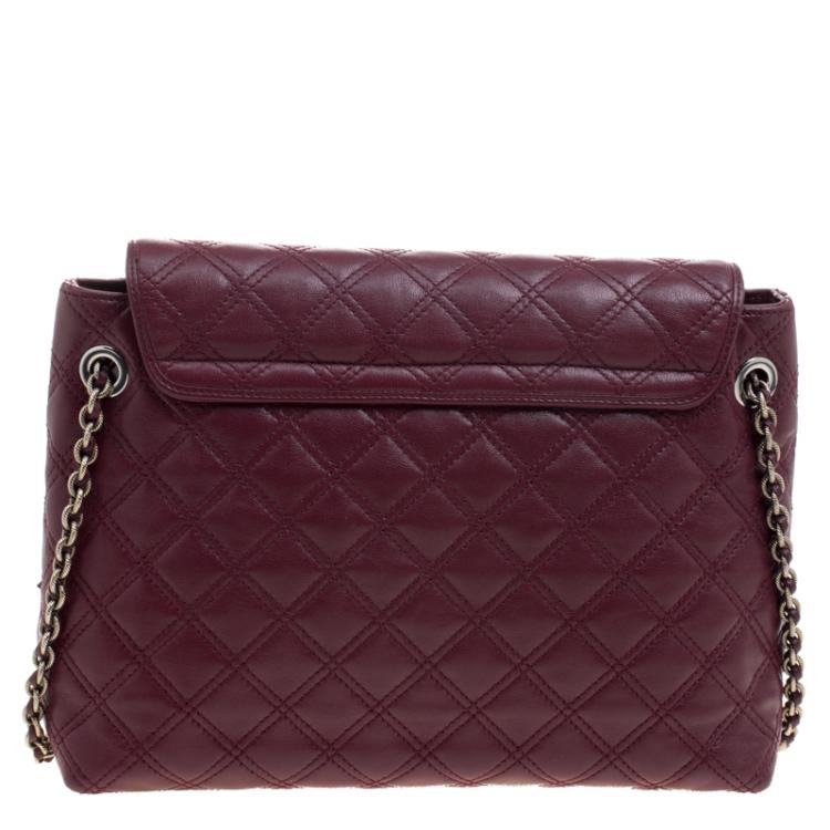 مملوكة مسبقًا Marc Jacobs Burgundy Quilted Leather Baroque Shoulder Bag
