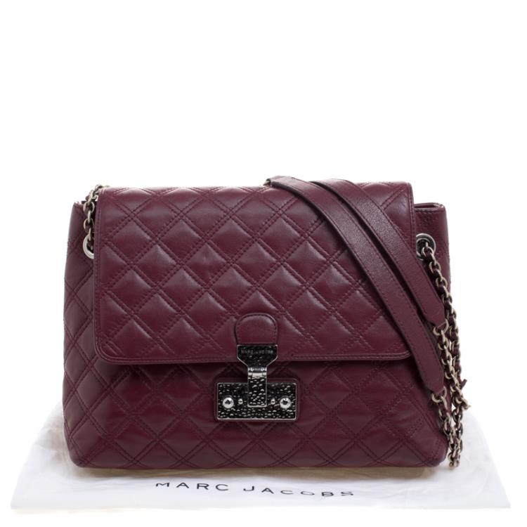 مملوكة مسبقًا Marc Jacobs Burgundy Quilted Leather Baroque Shoulder Bag