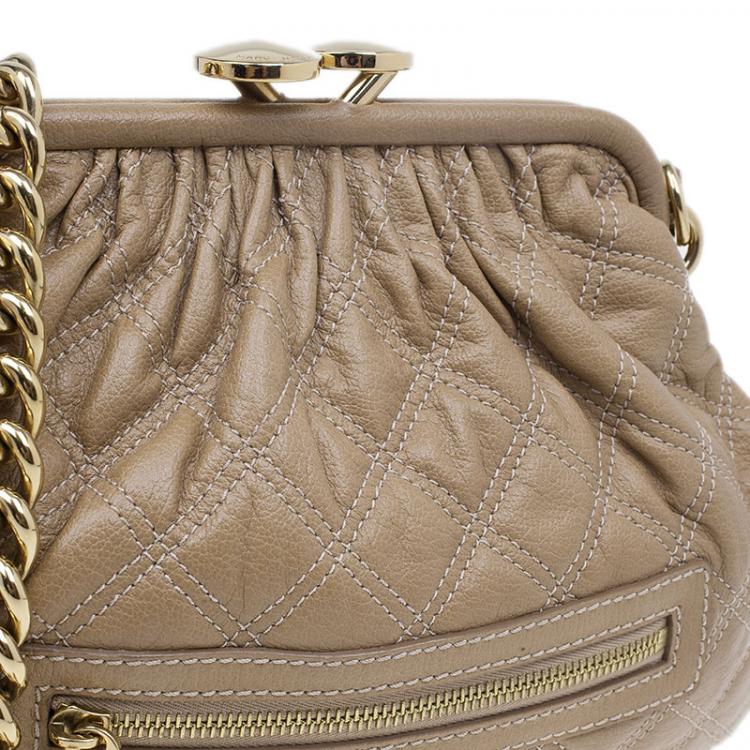 Pre Owned Marc Jacobs Nude Quilted Leather Little Stam Shoulder Bag