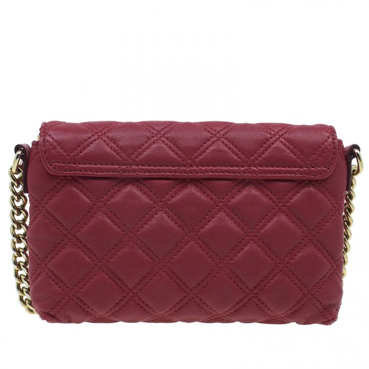 Pre Owned Marc Jacobs Red Quilted Leather Crossbody Bag