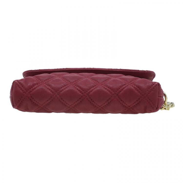 Pre Owned Marc Jacobs Red Quilted Leather Crossbody Bag