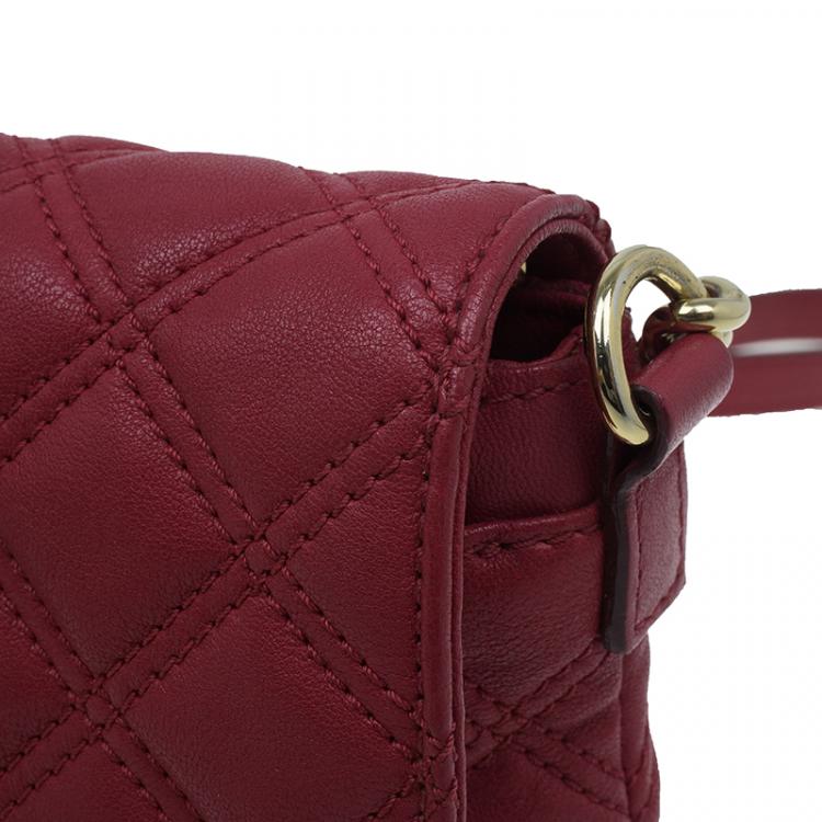 Pre Owned Marc Jacobs Red Quilted Leather Crossbody Bag