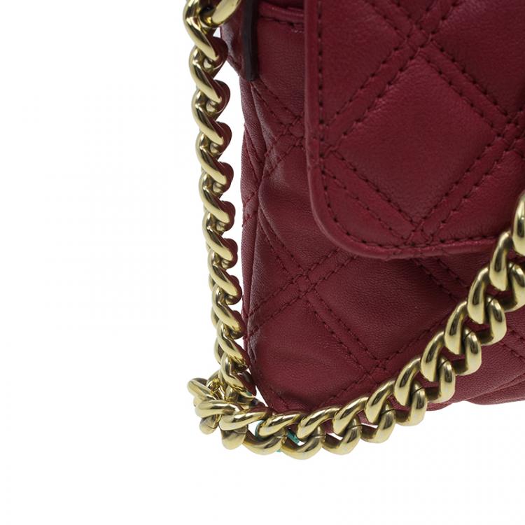Pre Owned Marc Jacobs Red Quilted Leather Crossbody Bag