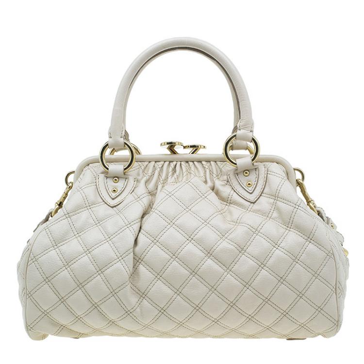 Pre Owned Marc Jacobs Beige Quilted Leather Stam Shoulder Bag