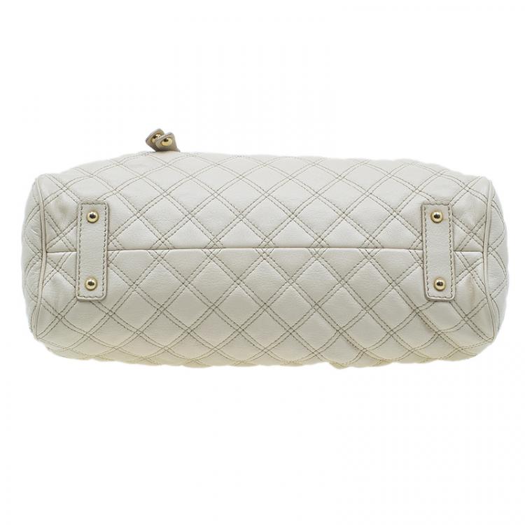 Pre Owned Marc Jacobs Beige Quilted Leather Stam Shoulder Bag