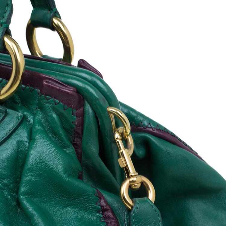 مملوكة مسبقًا Marc Jacobs Green Leather Safety Pin Stam Satchel