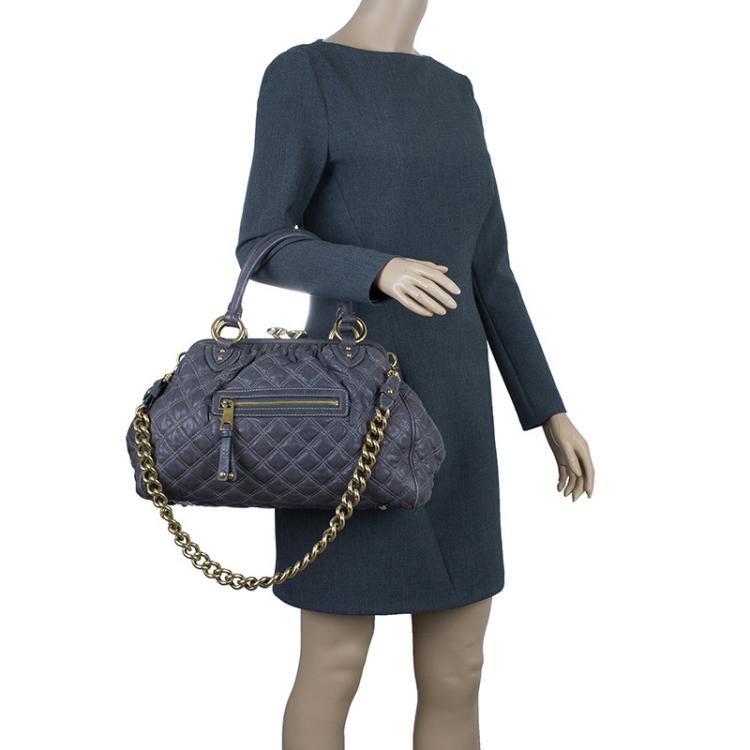 مملوكة مسبقًا Marc Jacobs Grey Quilted Leather Stam Shoulder Bag