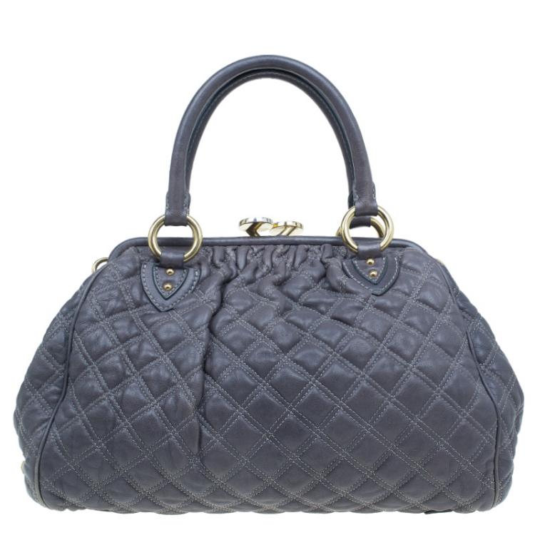 مملوكة مسبقًا Marc Jacobs Grey Quilted Leather Stam Shoulder Bag