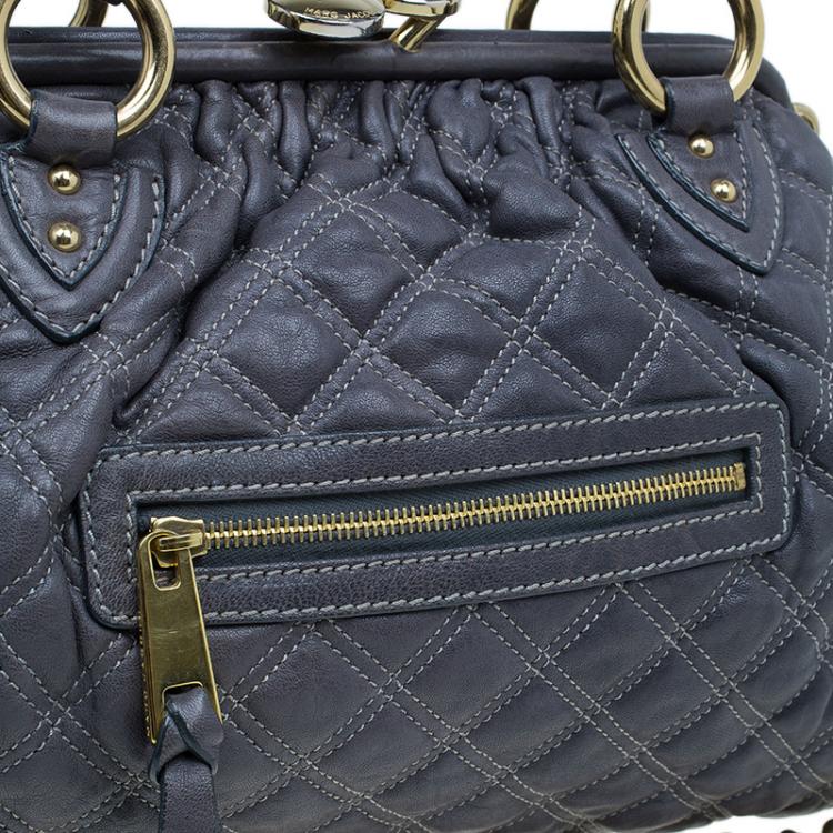 مملوكة مسبقًا Marc Jacobs Grey Quilted Leather Stam Shoulder Bag