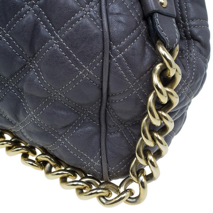 مملوكة مسبقًا Marc Jacobs Grey Quilted Leather Stam Shoulder Bag