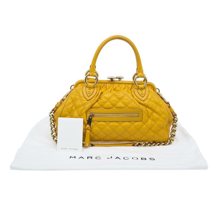Pre Owned Marc Jacobs Yellow Quilted Leather Stam Shoulder Bag