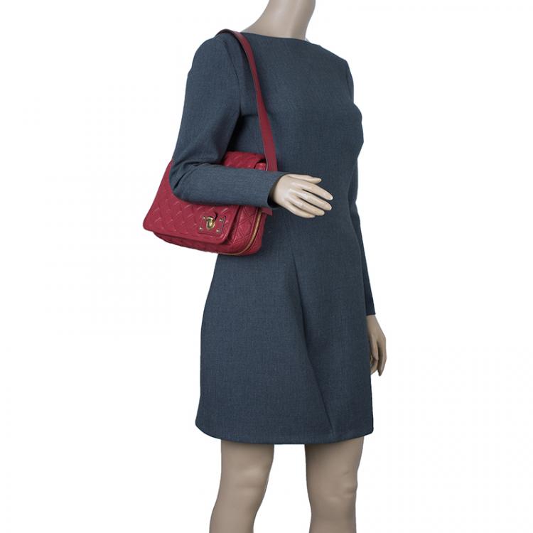 مملوكة مسبقًا Marc Jacobs Red Quilted Leather Shoulder Bag