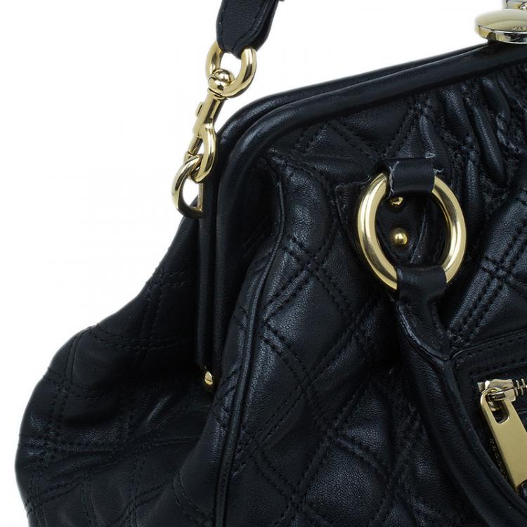مملوكة مسبقًا Marc Jacobs Black Quilted Leather Stam Shoulder Bag