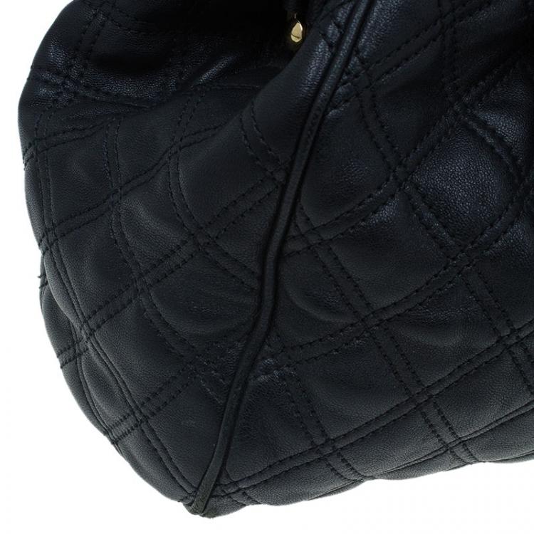 مملوكة مسبقًا Marc Jacobs Black Quilted Leather Stam Shoulder Bag