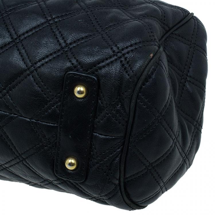 مملوكة مسبقًا Marc Jacobs Black Quilted Leather Stam Shoulder Bag