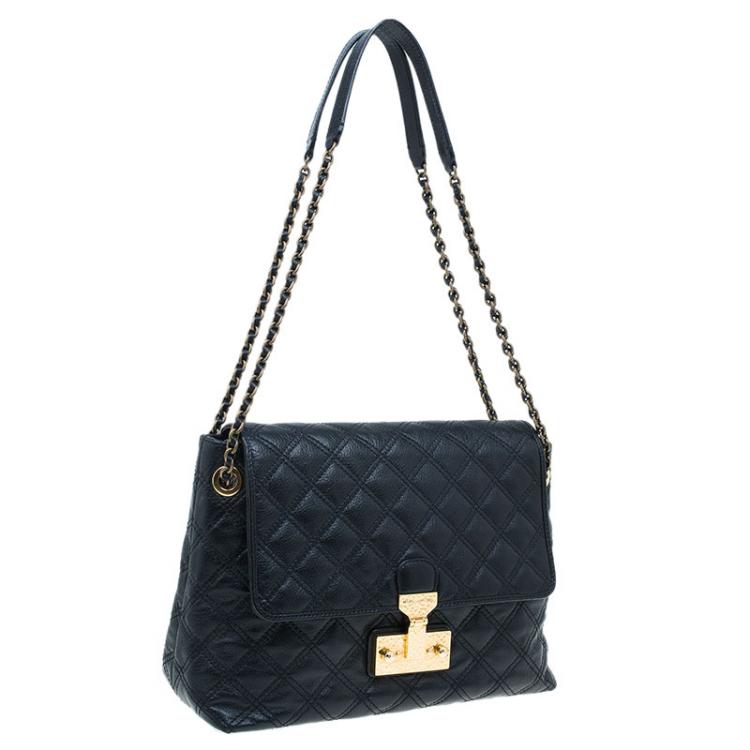 Pre Owned Marc Jacobs Black Quilted Leather XL Baroque Single Shoulder Bag