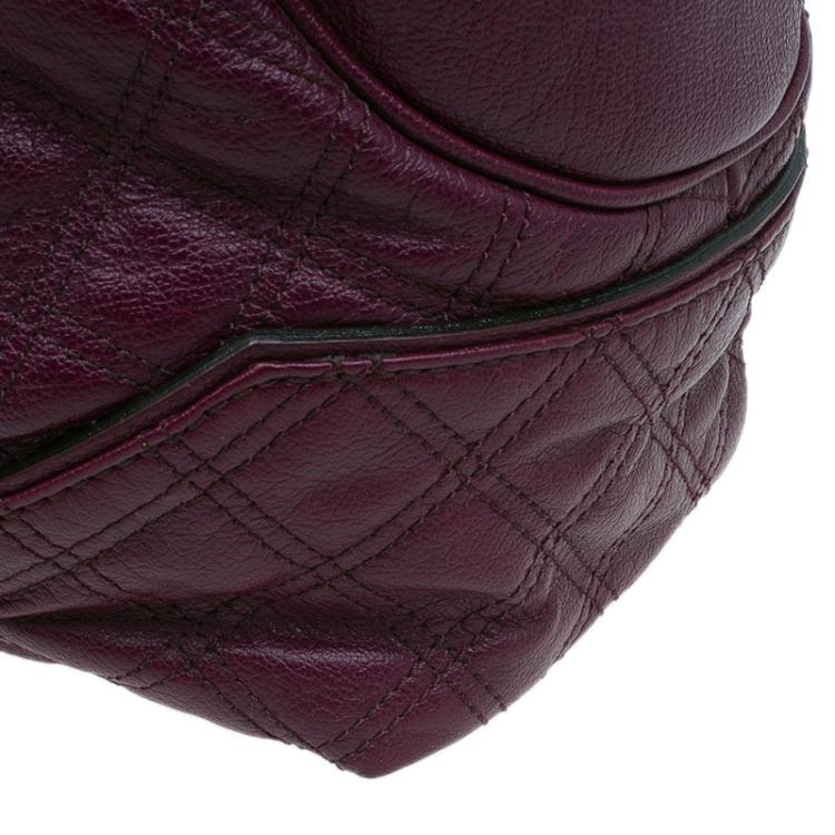 Pre Owned Marc Jacobs Purple Quilted Leather Alyona Hobo Bag