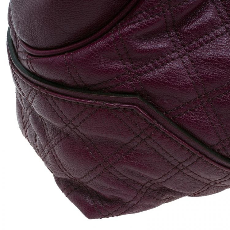 Pre Owned Marc Jacobs Purple Quilted Leather Alyona Hobo Bag
