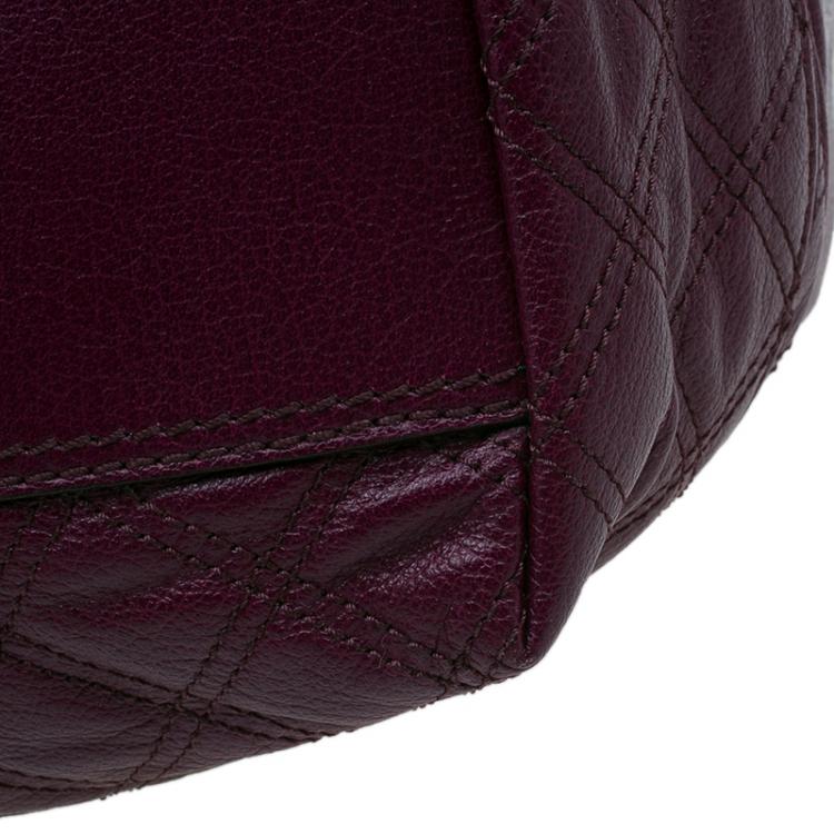 Pre Owned Marc Jacobs Purple Quilted Leather Alyona Hobo Bag