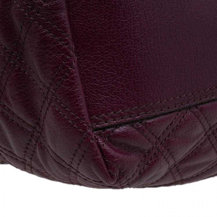 Pre Owned Marc Jacobs Purple Quilted Leather Alyona Hobo Bag