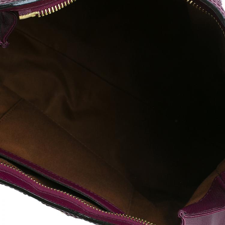 Pre Owned Marc Jacobs Purple Quilted Leather Alyona Hobo Bag