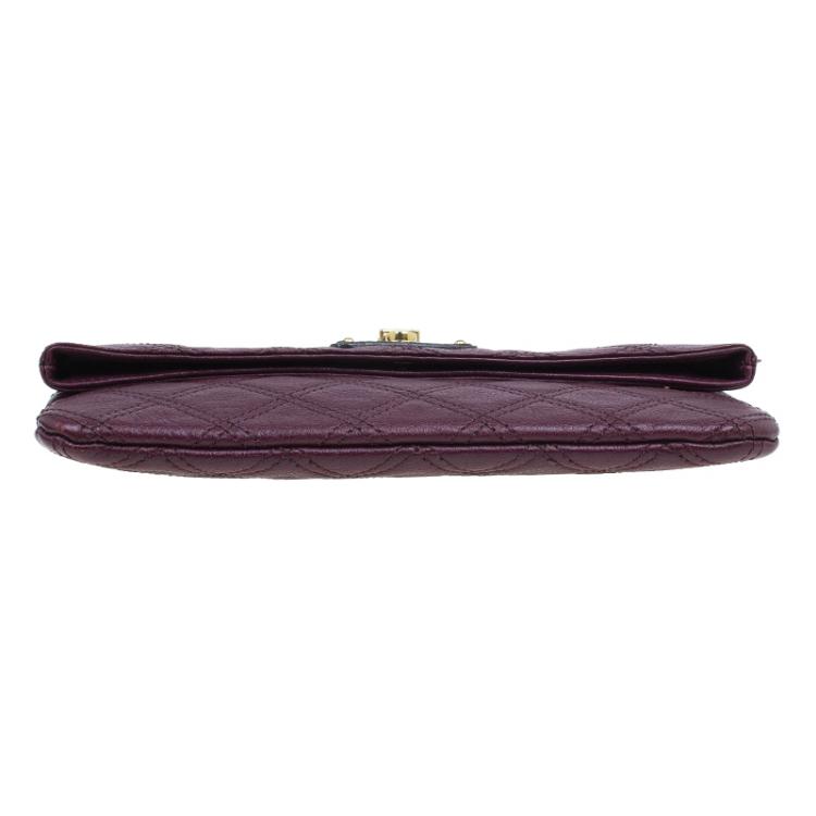 Pre Owned Marc Jacobs Purple Quilted Leather Eugenie Clutch