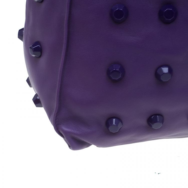 Pre Owned Marc Jacobs Purple Lambskin Studded Jet Tote