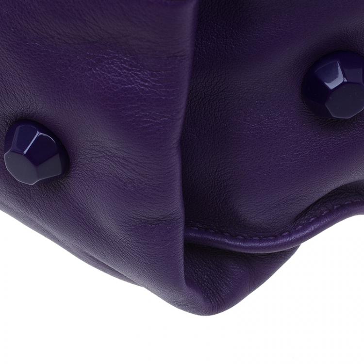 Pre Owned Marc Jacobs Purple Lambskin Studded Jet Tote