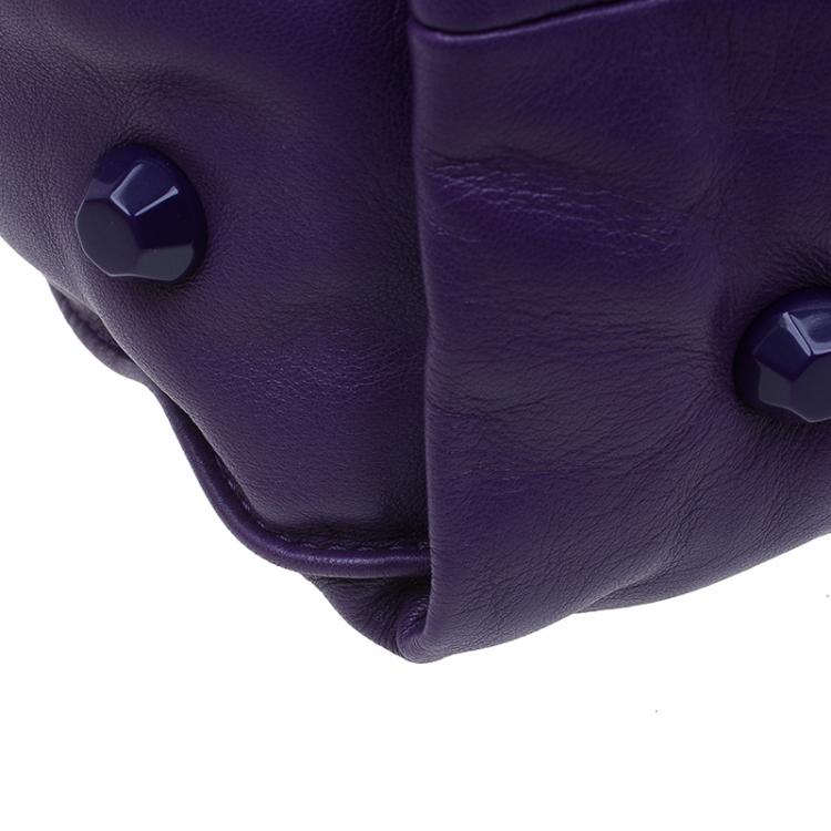 Pre Owned Marc Jacobs Purple Lambskin Studded Jet Tote