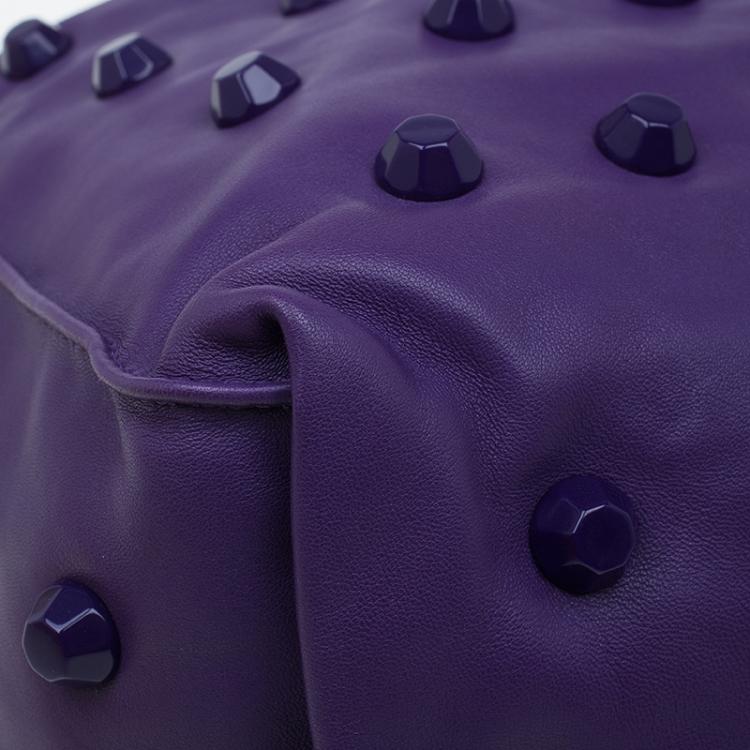 Pre Owned Marc Jacobs Purple Lambskin Studded Jet Tote
