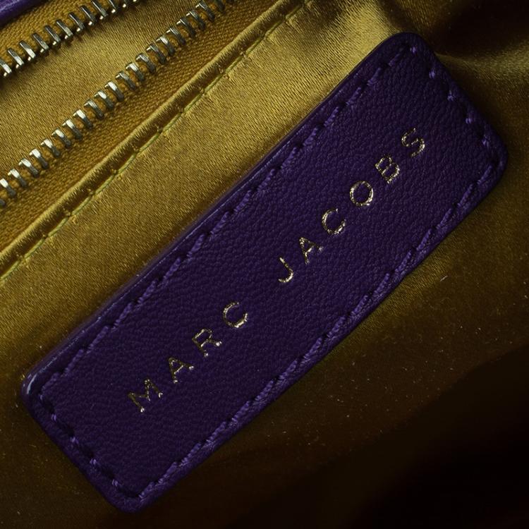 Pre Owned Marc Jacobs Purple Lambskin Studded Jet Tote