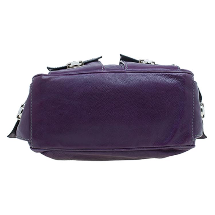 Pre Owned Marc Jacobs Purple Leather Blake Hobo