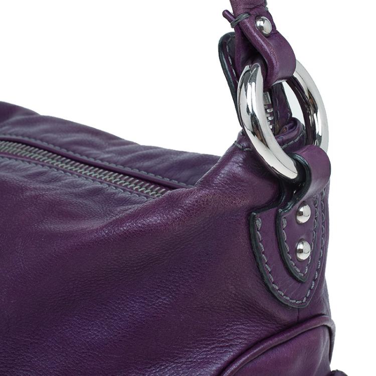 Pre Owned Marc Jacobs Purple Leather Blake Hobo