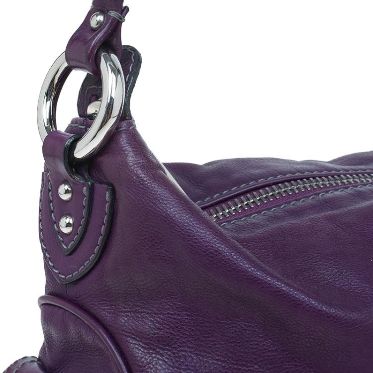 Pre Owned Marc Jacobs Purple Leather Blake Hobo