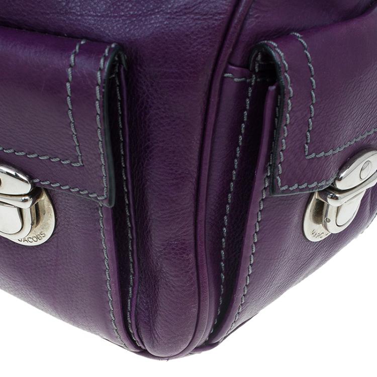 Pre Owned Marc Jacobs Purple Leather Blake Hobo