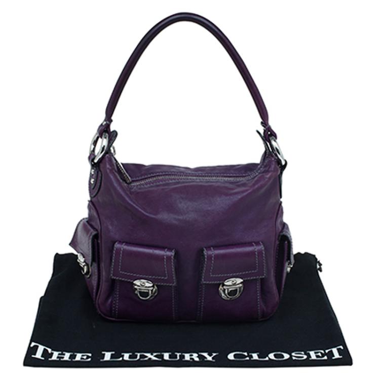 Pre Owned Marc Jacobs Purple Leather Blake Hobo