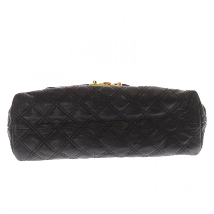 مملوكة مسبقًا Marc Jacobs Black Quilted Leather Large Baroque Shoulder Bag