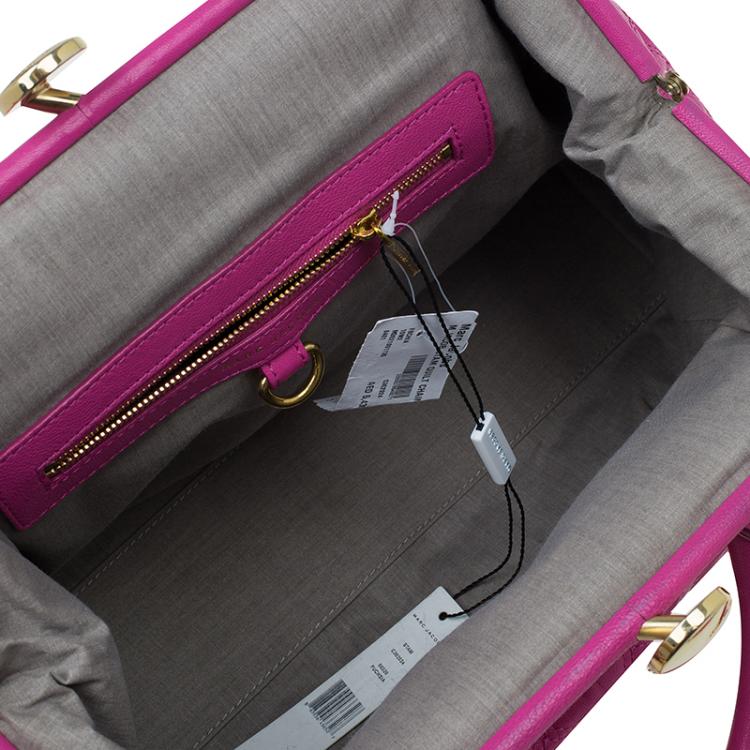 Pre Owned Marc Jacobs Pink Quilted Leather Stam Satchel