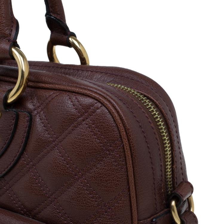 Pre Owned Marc Jacobs Burgundy Quilted Leather Venetia Satchel