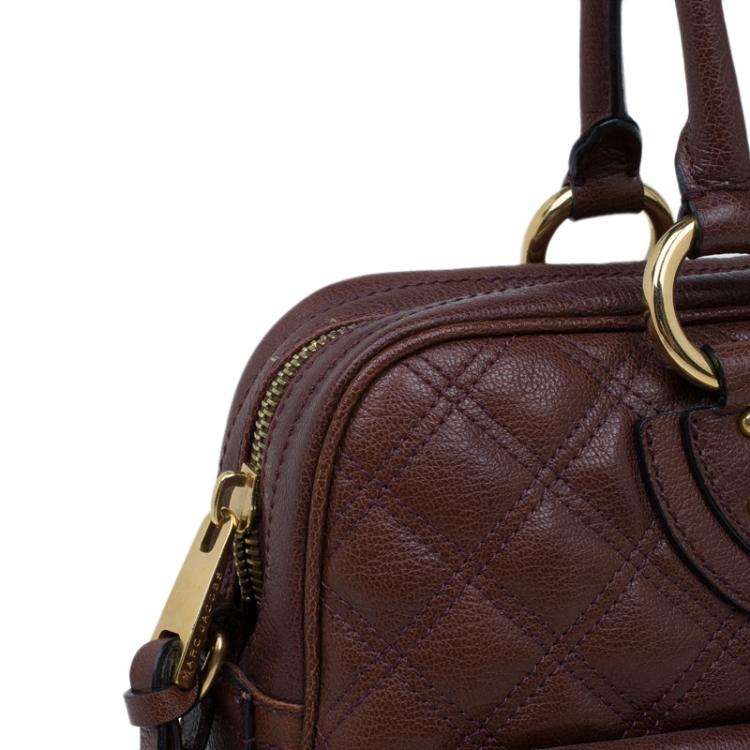 Pre Owned Marc Jacobs Burgundy Quilted Leather Venetia Satchel