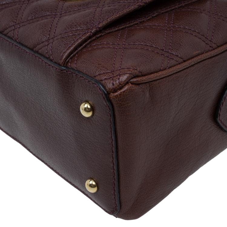 Pre Owned Marc Jacobs Burgundy Quilted Leather Venetia Satchel
